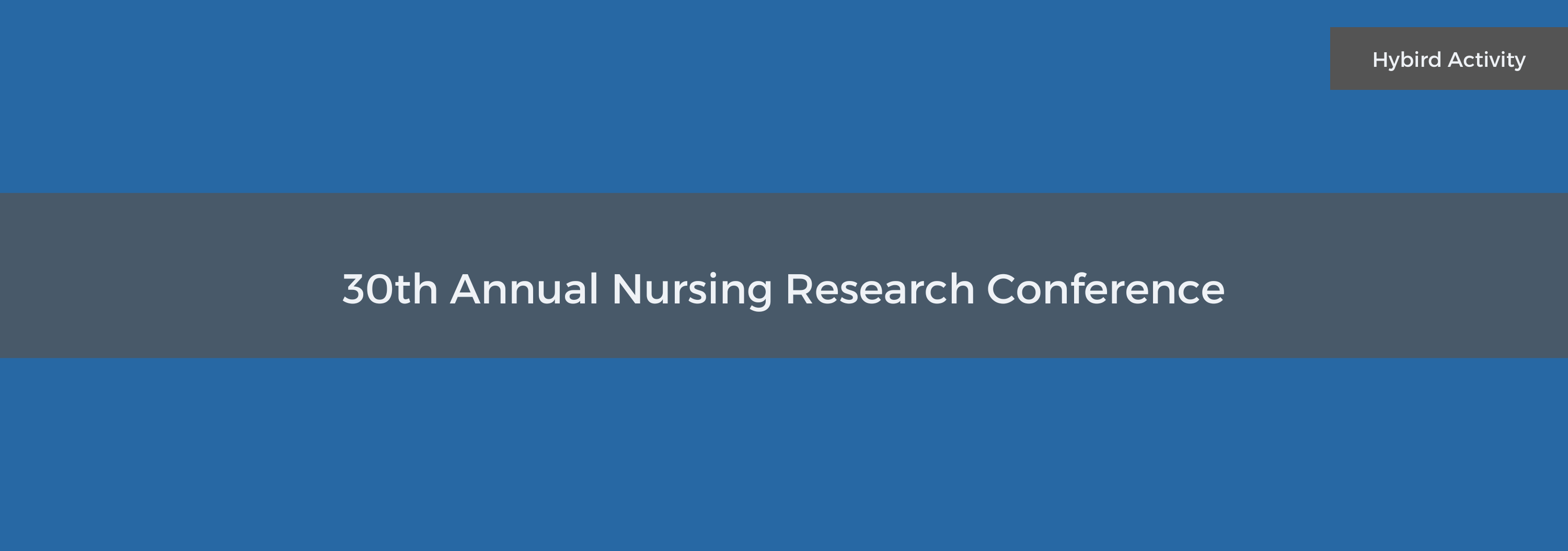 30th Annual Nursing Research Conference Banner